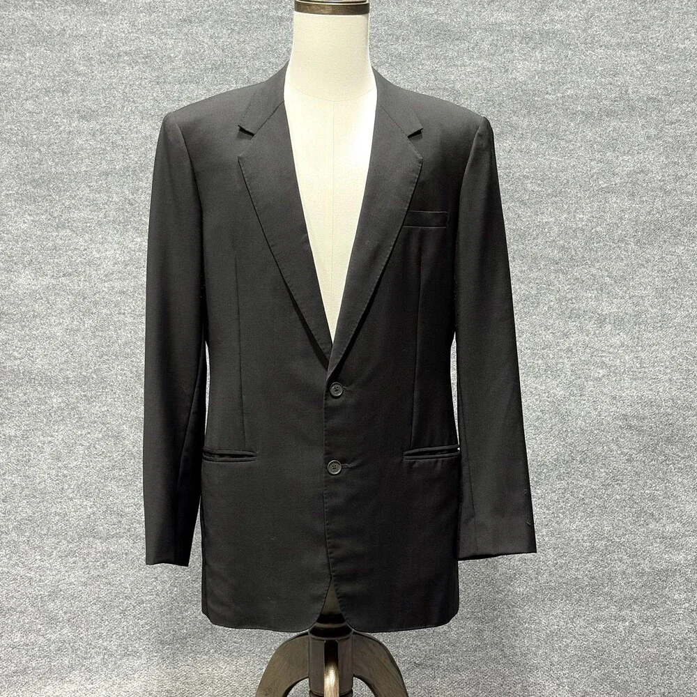 Fitwell Blazer Mens Medium Black Two Button Tailored Suit Jacket Hong Kong